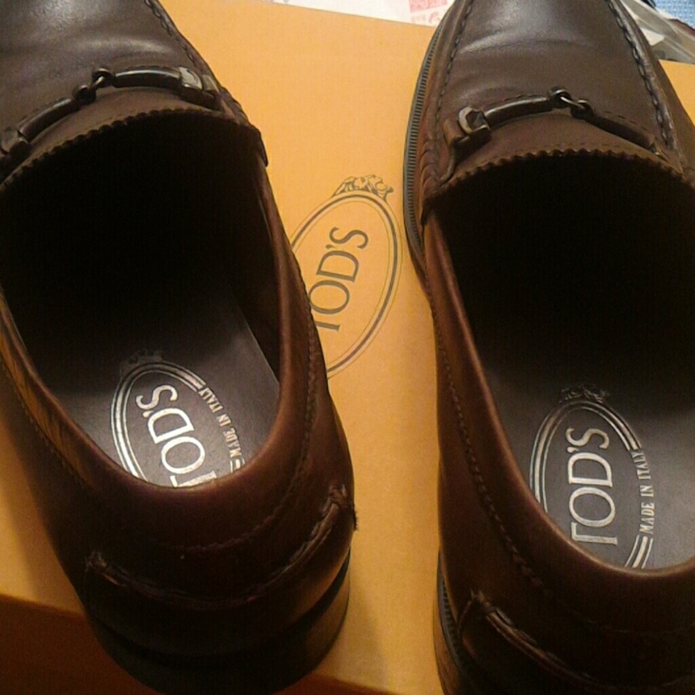 Tods leather penny loafers